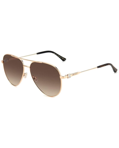 Jimmy Choo Women's Ollys 60mm Sunglasses In Gold