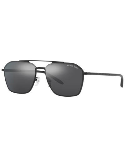 Michael Kors Matterhorn Gunmetal Aviator Mens Sunglasses Mk1124 10056g 56 In Black