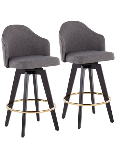 Lumisource Set Of 2 Ahoy 26in Counter Stools In Black