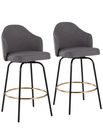 Lumisource Set Of 2 Ahoy Counter Stools In Black