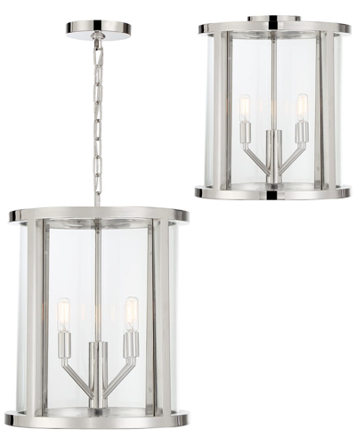 Crystorama Devon 4-light Polished Nickel Semi-flush In Metallic