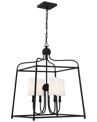 Crystorama Libby Langdon For  Sylvan 4-light Black Forged Chandelier