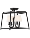 Crystorama Sylvan 4-light Black Forged Ceiling Mount In Black