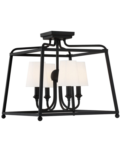 Crystorama Sylvan 4-light Black Forged Ceiling Mount