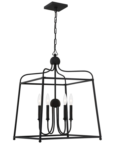 Crystorama Sylvan 4-light Black Forged Chandelier