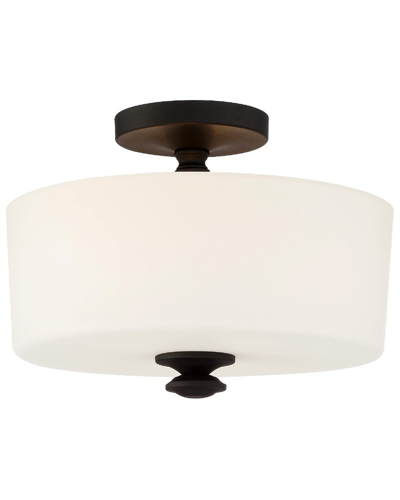 Crystorama Travis 2-light Black Forged Ceiling Mount