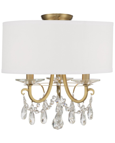 Crystorama Othello 3-light Ceiling Mount In Gold