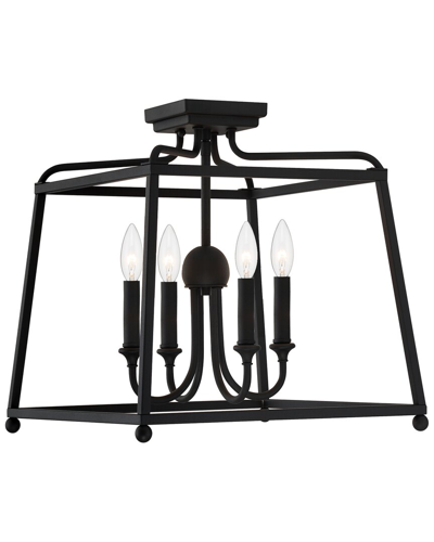 Crystorama Sylvan 4-light Black Forged Ceiling Mount