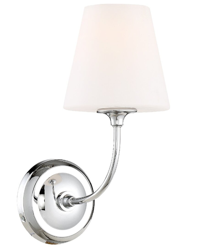 Crystorama Libby Langdon For  Sylvan 1-light Polished Chrome Wall Mount In Metallic