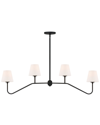 Crystorama Keenan 4-light Black Forged Chandelier In Black