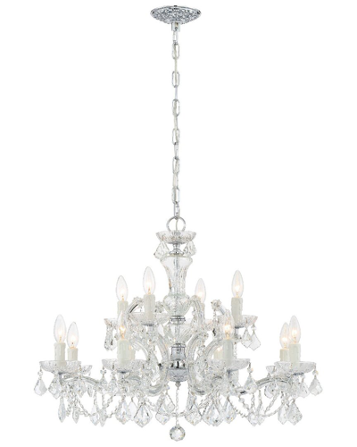 Crystorama Maria Theresa 12-light Clear Italian Crystal Polished Chrome Chandelier In Metallic