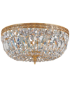 CRYSTORAMA CRYSTORAMA CRYSTORAMA 3-LIGHT CLEAR ITALIAN CRYSTAL OLDE BRASS FLUSH MOUNT