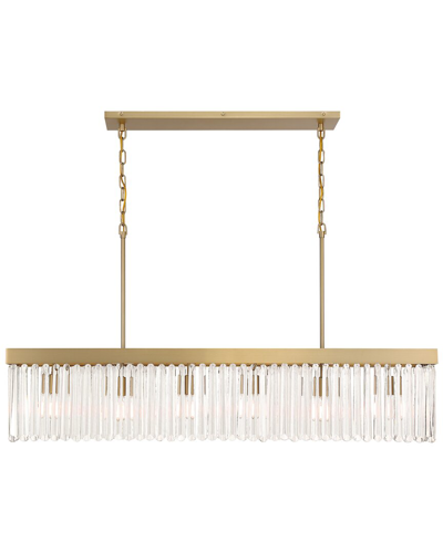 Crystorama Emory 6-light Modern Gold Linear Chandelier In Metallic