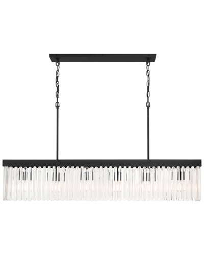 Crystorama Emory 6-light Linear Chandelier In Black