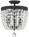 Crystorama Archer 3-light Crystal Black Forged Ceiling Mount In Black