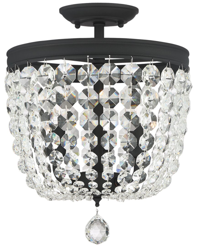 Crystorama Archer 3-light Crystal Black Forged Ceiling Mount