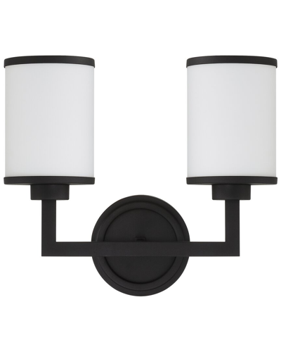 Crystorama Bryant 2-light Black Forged Wall Mount
