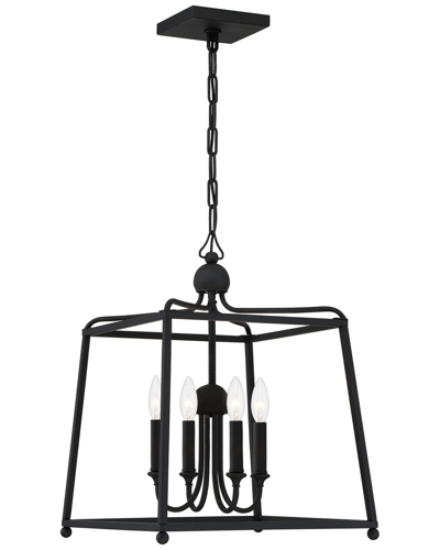 Crystorama Libby Langdon For  Sylvan 4-light Black Forged Chandelier