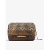 Ted Baker Womens Brown Crystal-embellished Woven Cross-body Bag