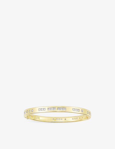 Apm Monaco Womens Yellow Gold Bonheur Morse Code 18ct Yellow Gold-plated Metal Alloy And Zirconia Ba