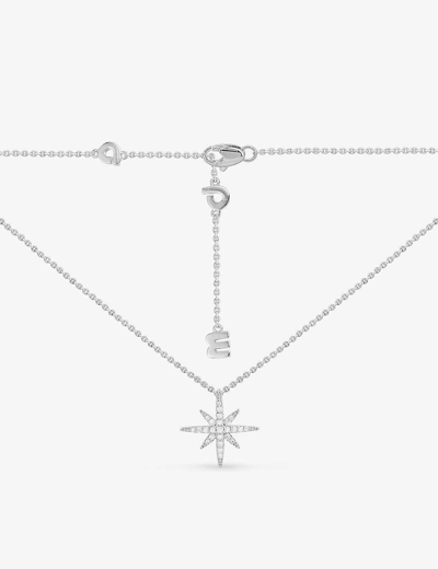 Apm Monaco Womens Météorites Sterling Silver And Zirconia Star Necklac