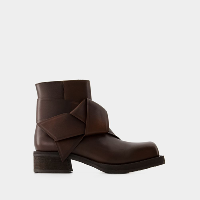 Acne Studios Brown Musubli Boots In Adm Dark Brown