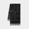 Totême Dark Grey Logo Jacquard Scarf In Grey