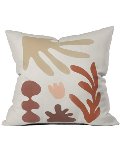 Deny Designs Bohomadic.studio Autumn Garden Harmony Terra Throw Pillow In Beige