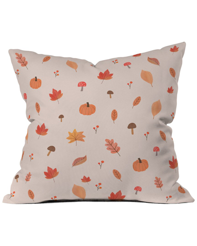 Deny Designs Hello Twiggs Happy Fall Throw Pillow In Beige