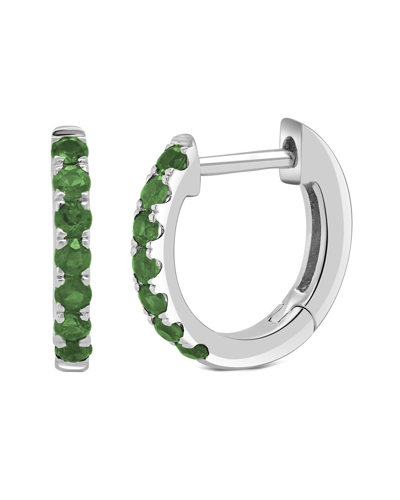 Sabrina Designs 14k 0.22 Ct. Tw. Emerald Huggie Earrings In Gray