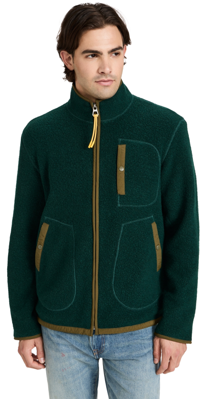 Alex Mill Something Sherpa Jacket In Dark Green