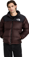 The North Face 1996 Retro Nuptse Down Puffer Jacket In Coal Brown/tnf Black