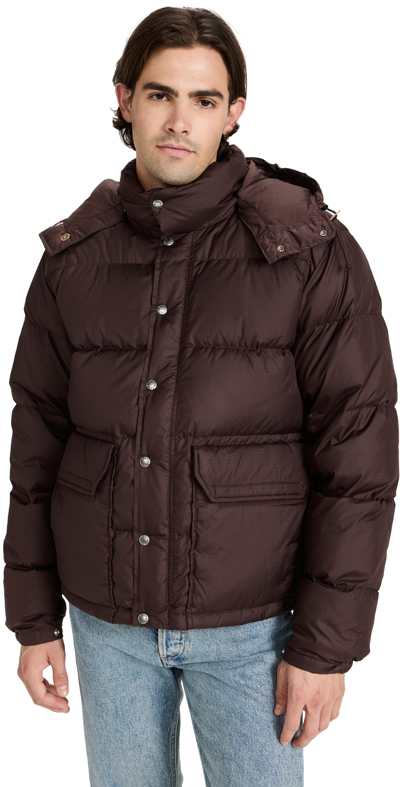 The North Face 71 Sierra Down Short Jacket In Coal Brown