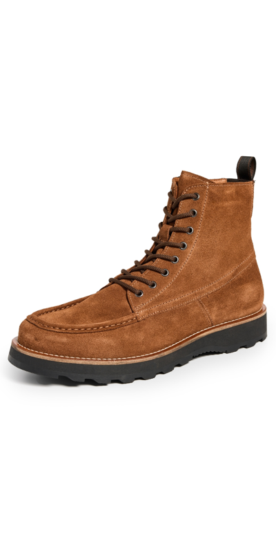 Shoe The Bear Rosco Water Repellent Suede Lace Up Boots In Chestnut