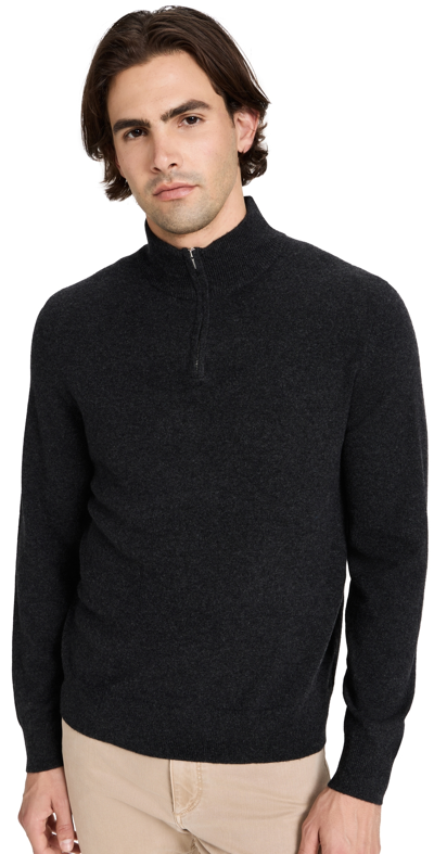 Theory Hilles Quarter Zip Cashmere Jumper In Pestle Melange