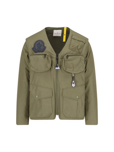 Moncler Genius Moncler X Pharrell Williams - Malpe Multi-pocket Cotton Jacket In Green