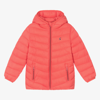 JOULES GIRLS RED PACKABLE PUFFER COAT