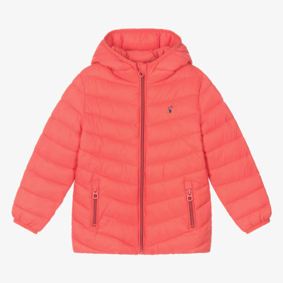 Joules Kids' Girls Red Packable Puffer Coat