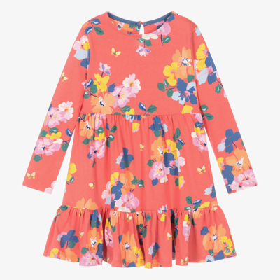 Joules Kids' Girls Red Cotton Jersey Floral Dress