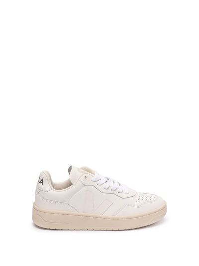 Veja White V-12 Low Top Leather Sneakers