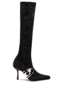 Diesel Eclipse D-eclipse Kbt Boots Black Denim Knee-high Boot With Logo - D-eclipse Kbt Boots In Black  