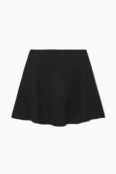 Cos Boiled-wool Mini Skirt In Black