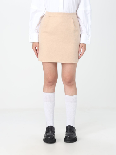 Max Mara Wool Mini Skirt In Neutral