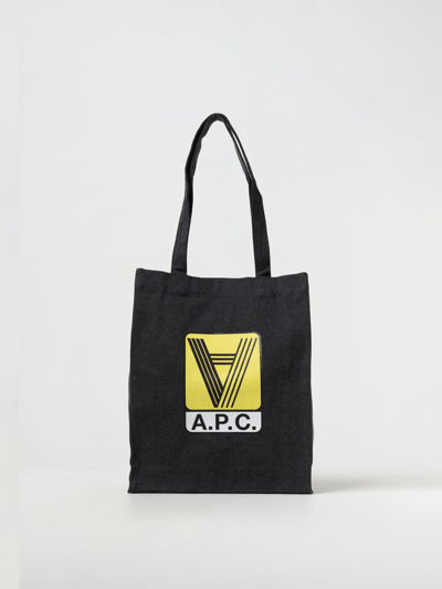 A.p.c. Lou Logo Printed Tote Bag In Black