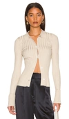 More To Come Bandy Button Front Sweater In Beige