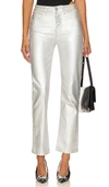 Superdown Jeans Regina In Metallic Silver
