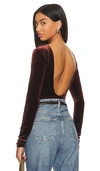 Agolde Corrin Scoop Back Bodysuit In Brown