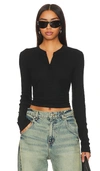 Cotton Citizen Verona Henley Shirt In Black