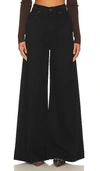 Mother 'ditcher' Brown Five Pockets Jeans With Wide Leg In Corduroy Woman In Black
