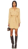 Mother The Cadet Mini Shirt Dress Sand Skirt In Neutral